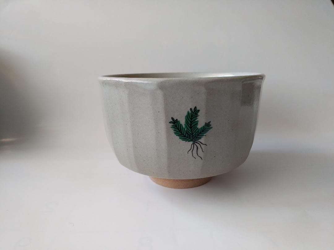 尾高焼 楽山窯 三代 清水日呂志 作 色絵 茶碗 共箱 栞 抹茶碗 茶道具 新品