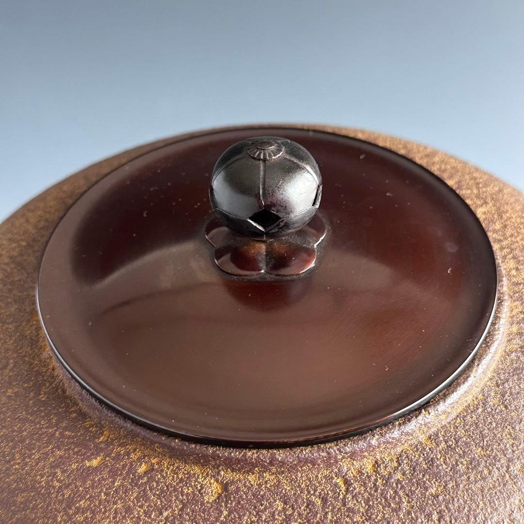 茶道具　唐銅　切掛　鬼面風炉　平丸釜添　加藤恵造　共箱　未使用　風炉　釜　稽古