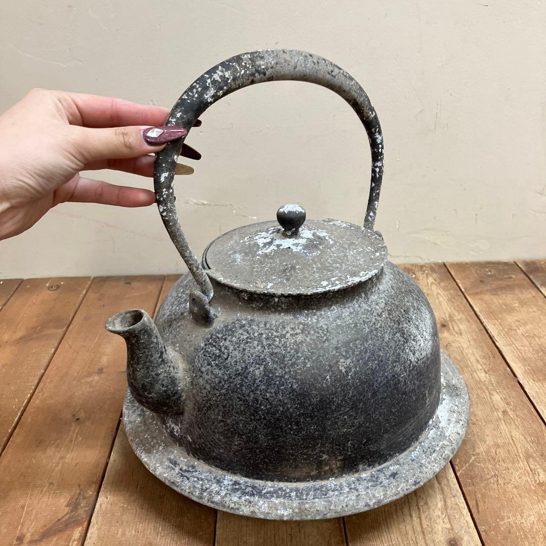 D-4 アンティーク 古道具 アルミ やかん ケトル 時代物 オブジェ レトロ