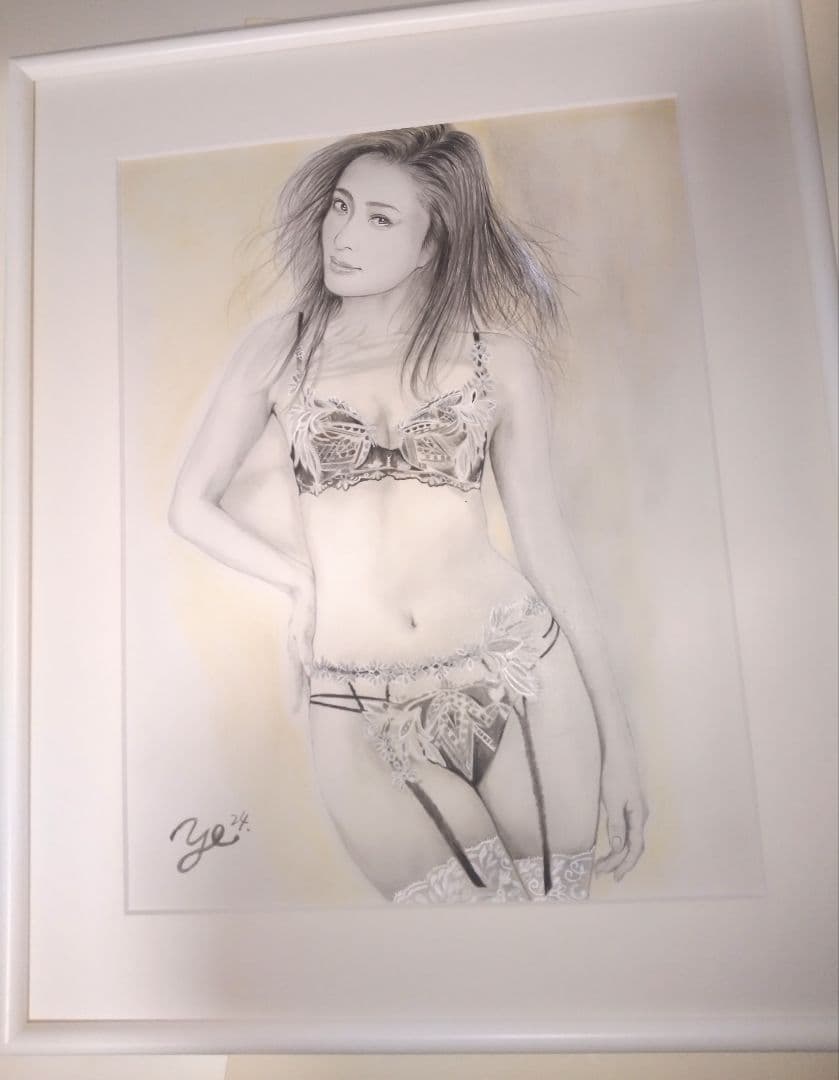 裸婦、美人画、絵画６号、しなりW山本英二、真作、肉筆、額縁、高塚省吾、森本草介。