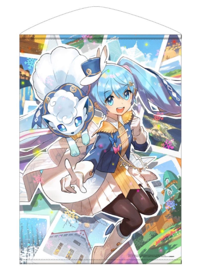 初音ミク ポケモンコラボ アローラロコン×雪ミク B2タペストリー