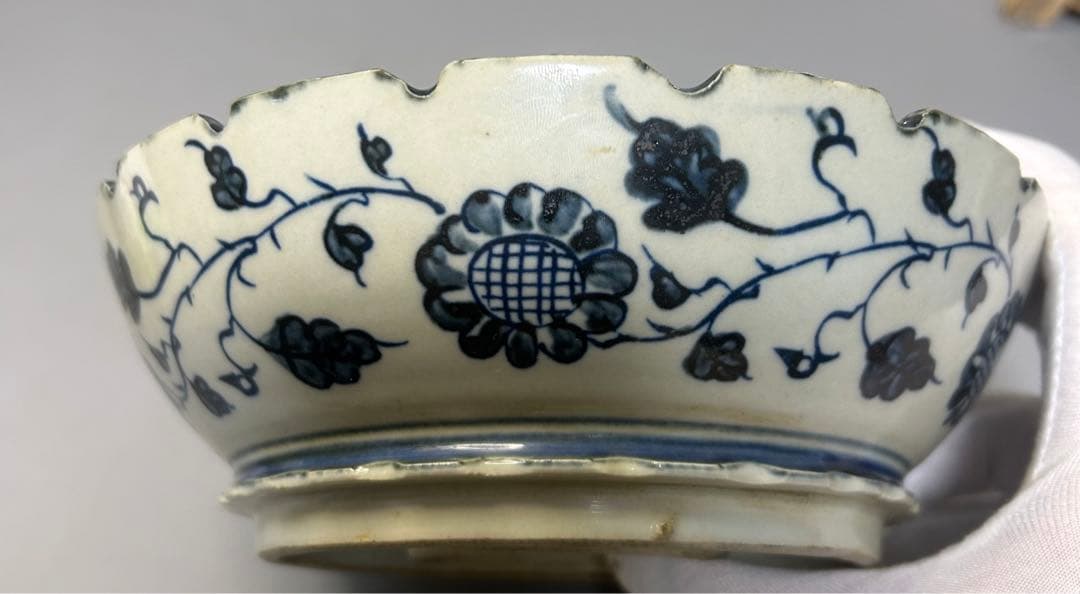 中国古陶器 青花磁器鳳紋 大明正德在銘　旧家蔵出し、古美術、縁起物、一点物ボウル