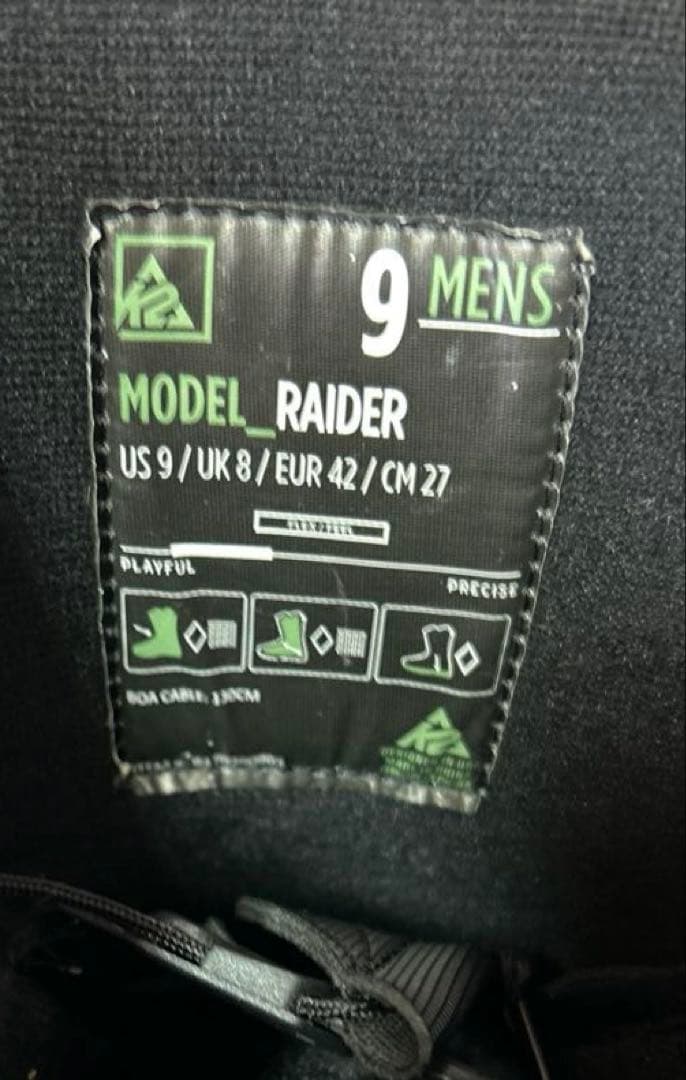 【美品】 K2 ケーツー スノーボードブーツ RAIDER BOA 27cm