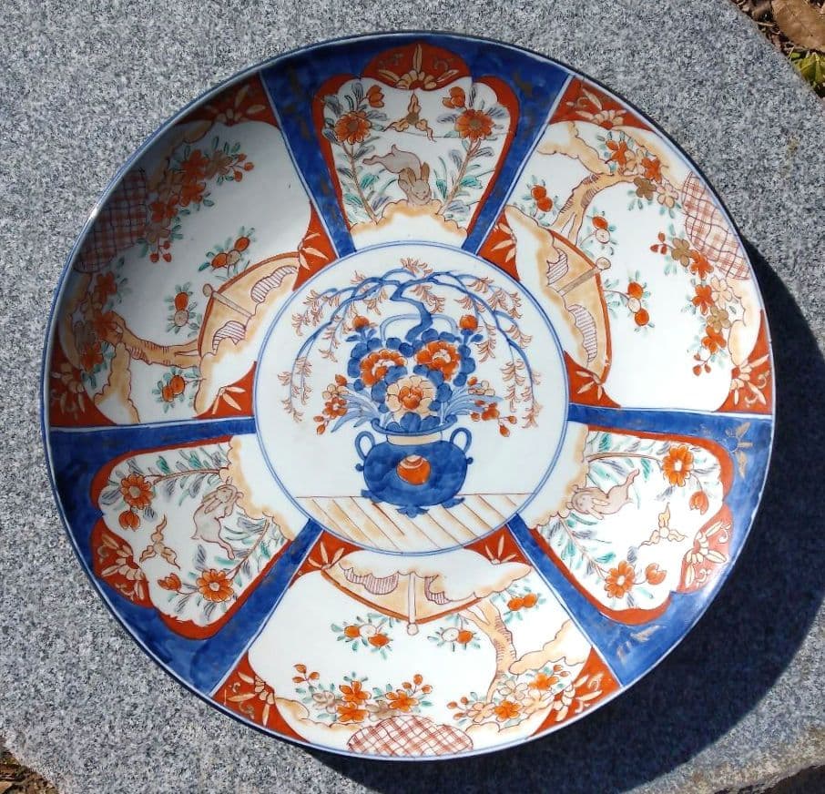 古伊万里　大皿　兎の模様　アンティーク