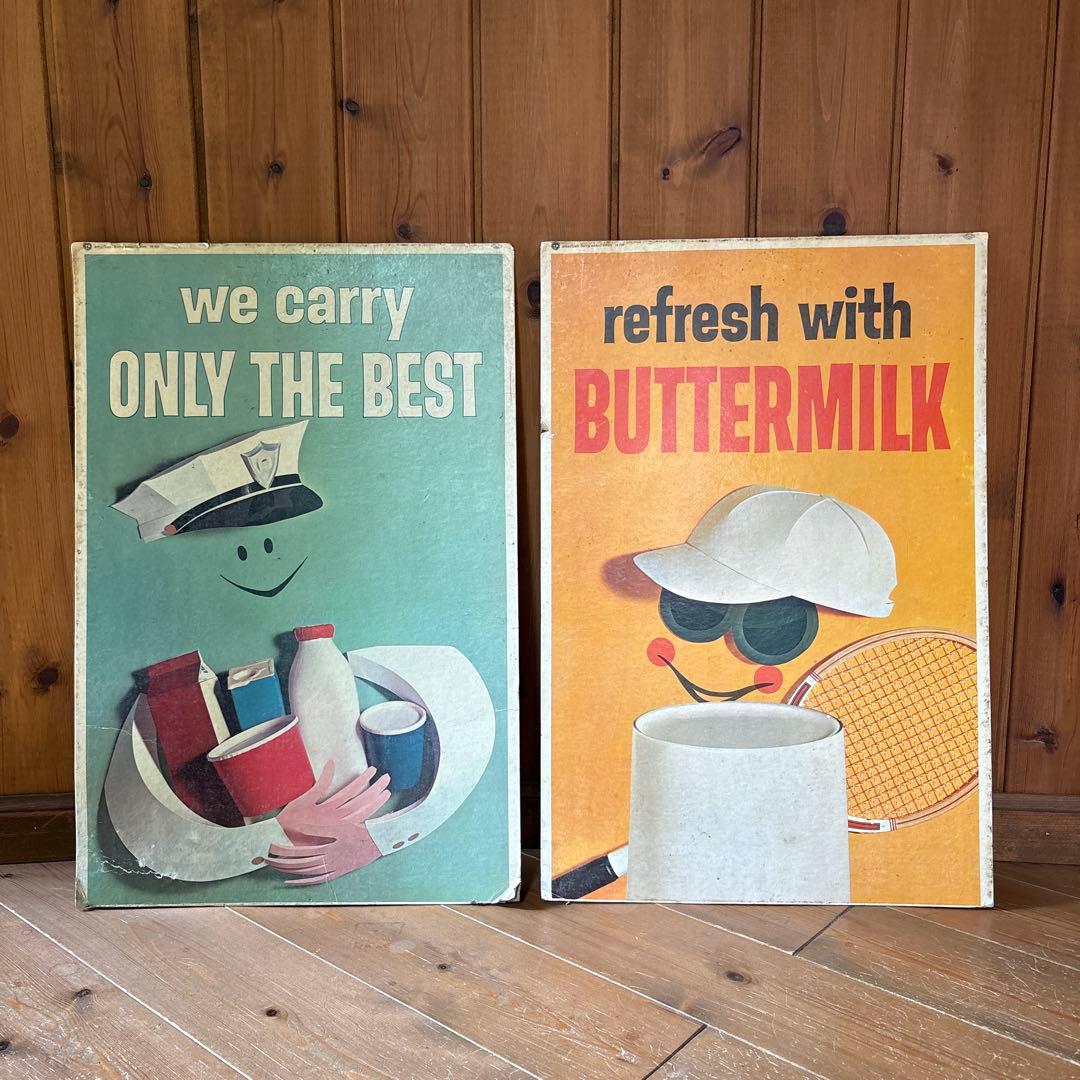 【ビンテージ50s60s】ADA MILK啓発ポスター ミッドセンチュリーモダン