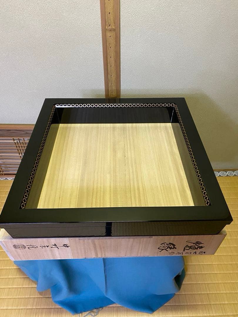 茶道具/炉縁 真塗 面七宝蒔絵 中村宗悦　共箱