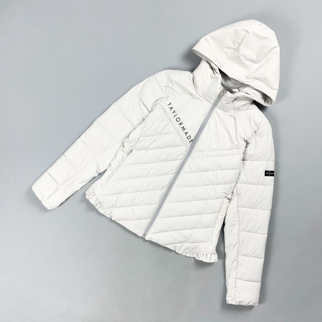 美品 テーラーメイド 中綿ジップパーカー 裾フリル ゴルフ グレーM*JD196