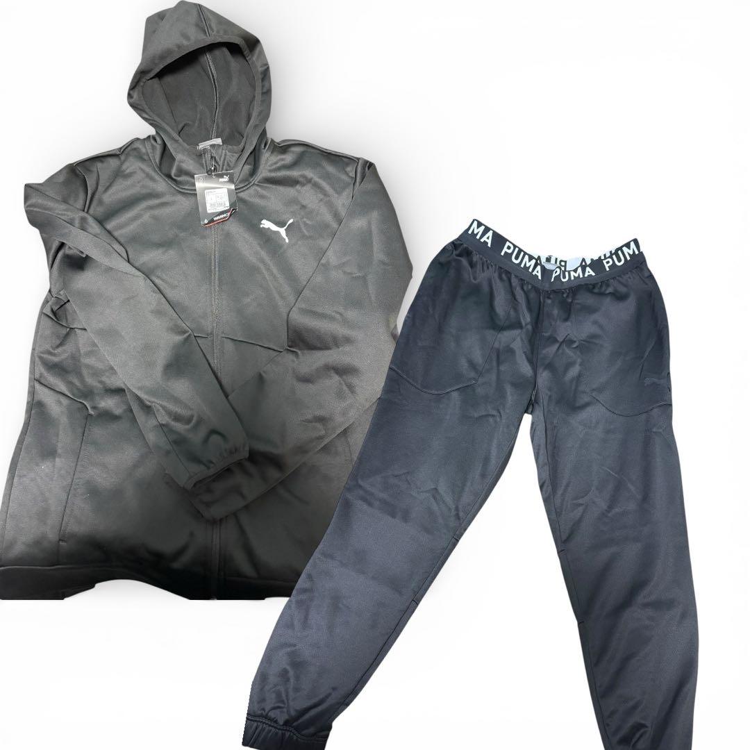 ✨プーマ セットアップ パーカー ジョガーパンツ 筋トレ ワークアウト L 黒