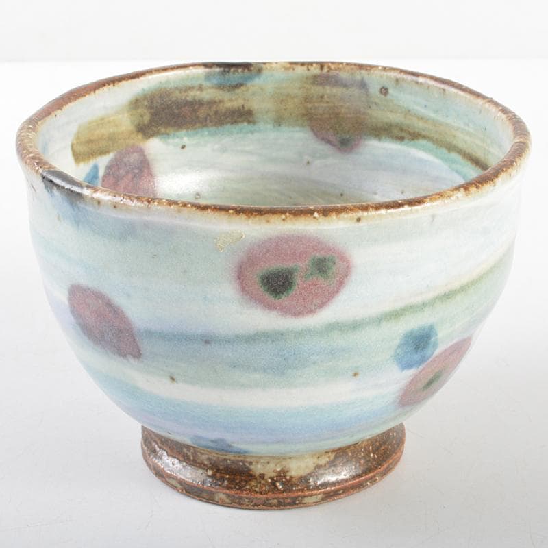 茶道具　河井寛次郎作　糖白釉　花碗　仕覆付　共箱　M　R5806