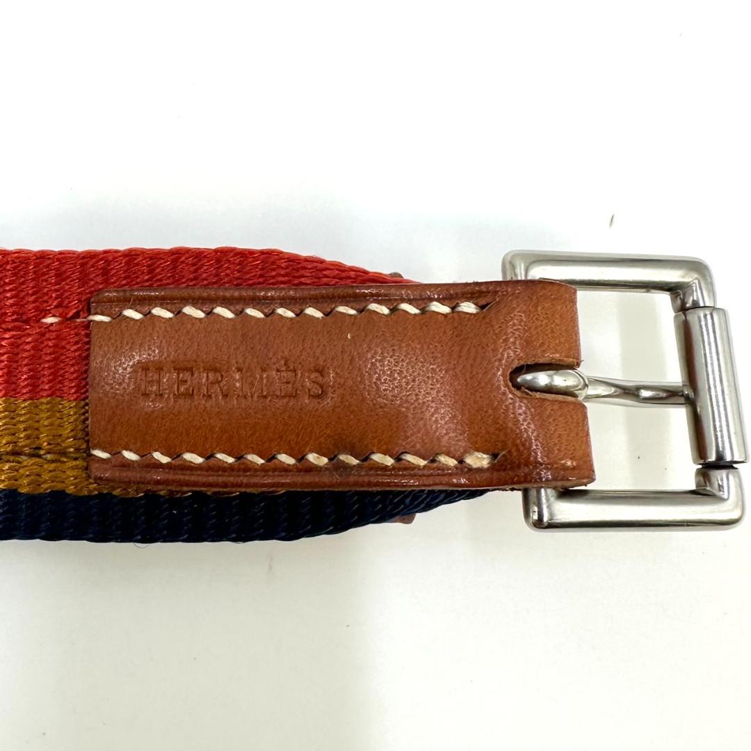 HERMES エルメス ロカバール 犬用首輪 大型犬用 シルバー金具 保存箱付き