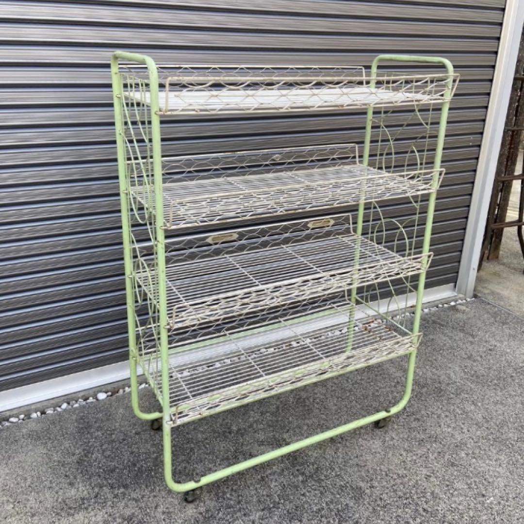 ガーデニング　店舗什器　昭和レトロ　商品棚　飾り棚　ワイヤーラック