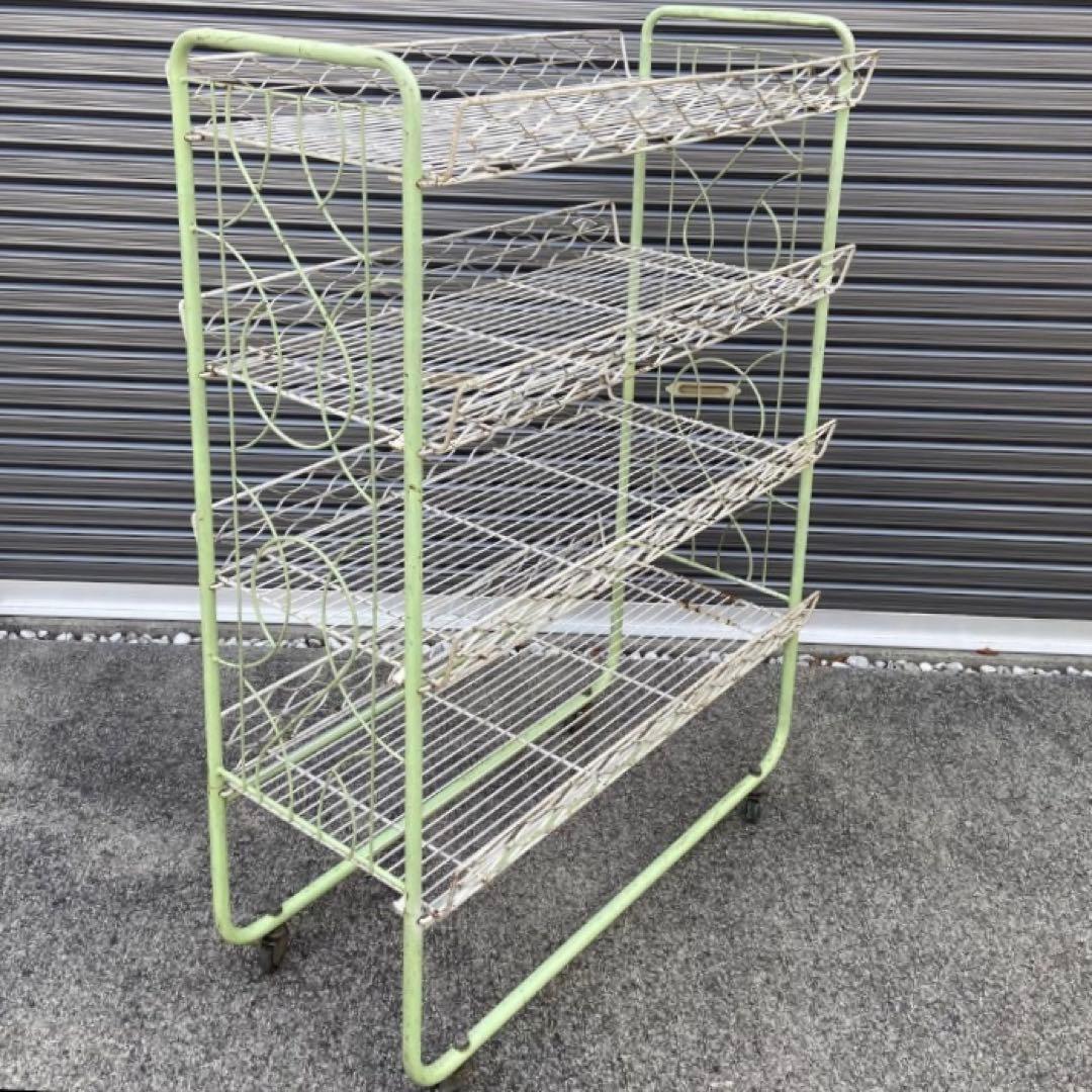 ガーデニング　店舗什器　昭和レトロ　商品棚　飾り棚　ワイヤーラック