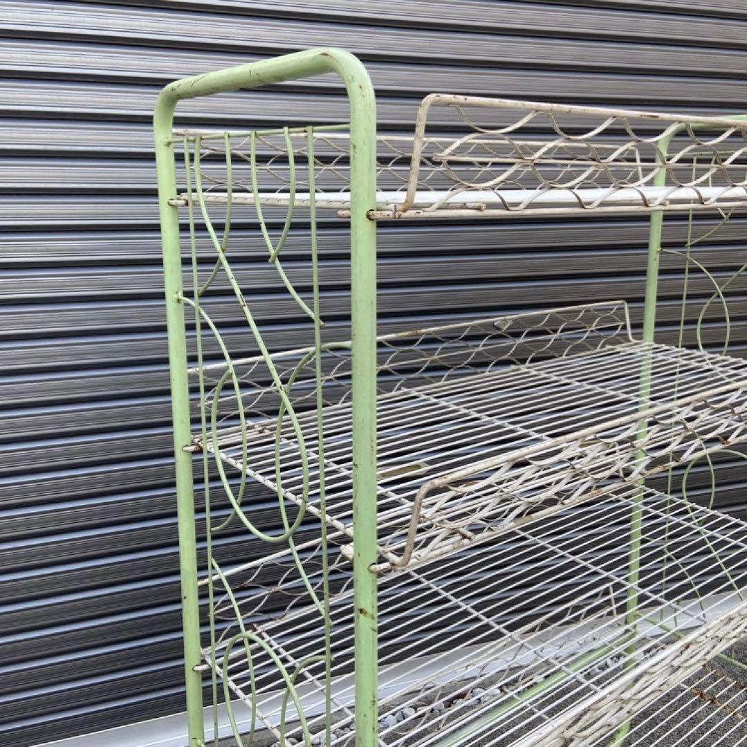 ガーデニング　店舗什器　昭和レトロ　商品棚　飾り棚　ワイヤーラック