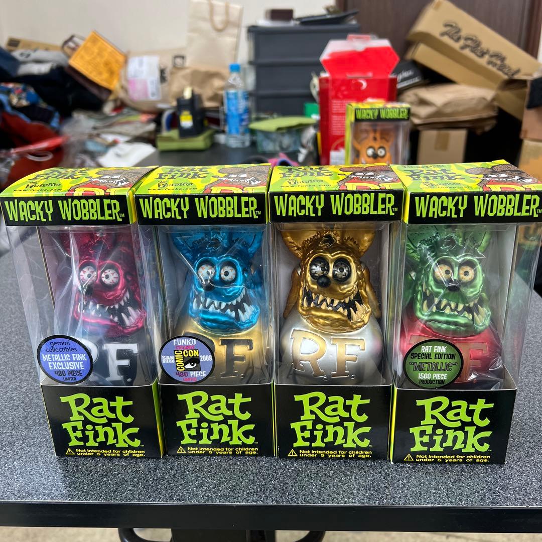 希少限定メタリックバージョン　ラットフィンクボビングヘッド4体セット