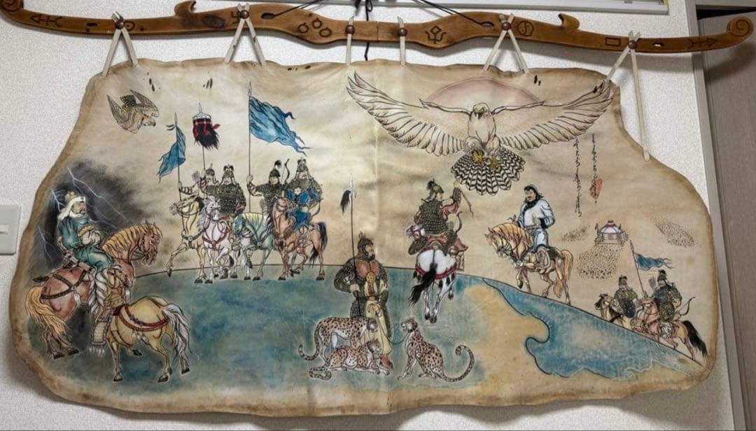 武士と鷹の掛軸