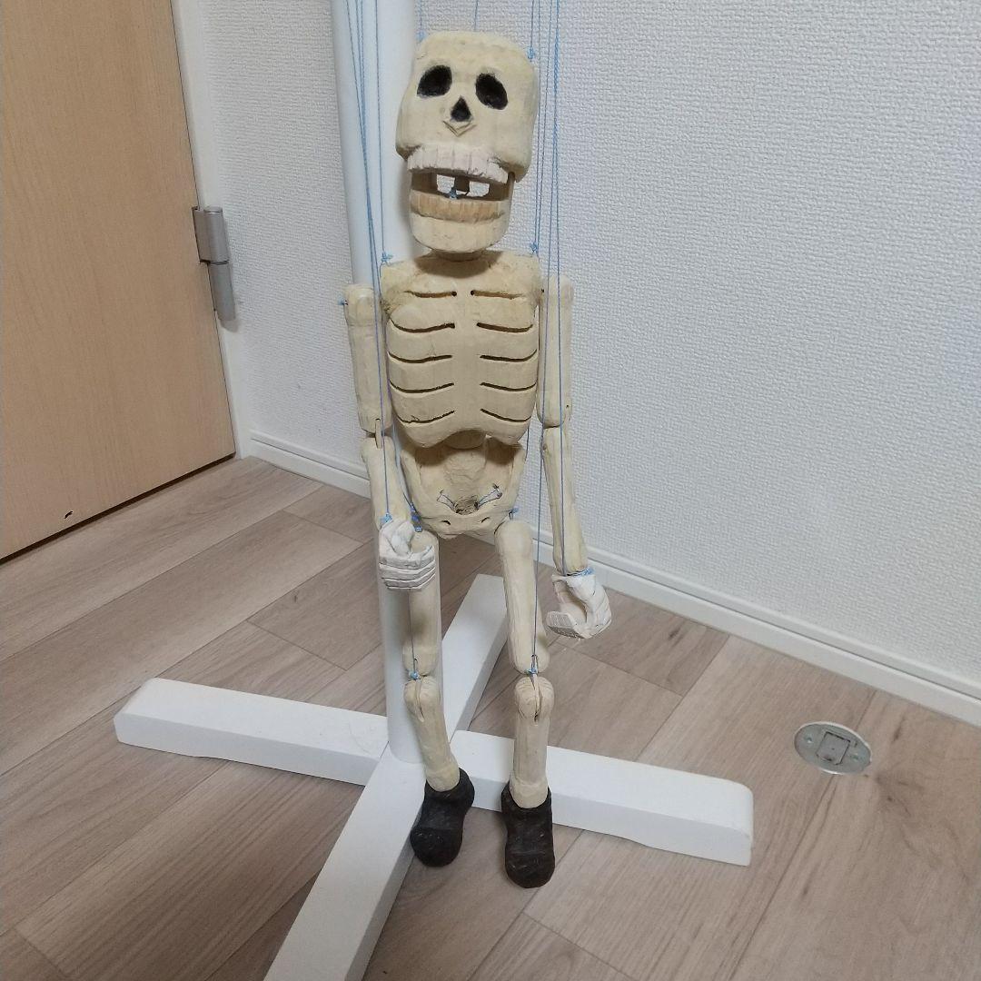 木製 骸骨 マリオネット 大道芸タイプ
