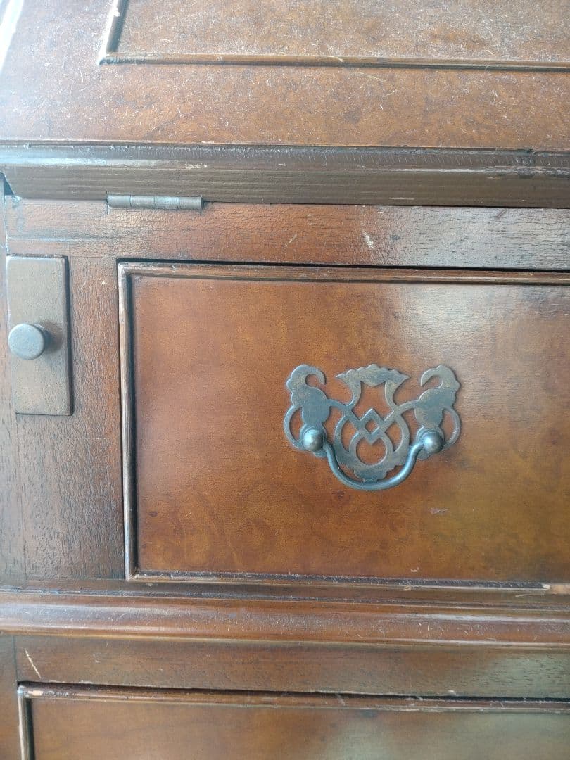 【お値引中】希少◆ライディングビューロー　アンティーク　鍵付き　猫脚