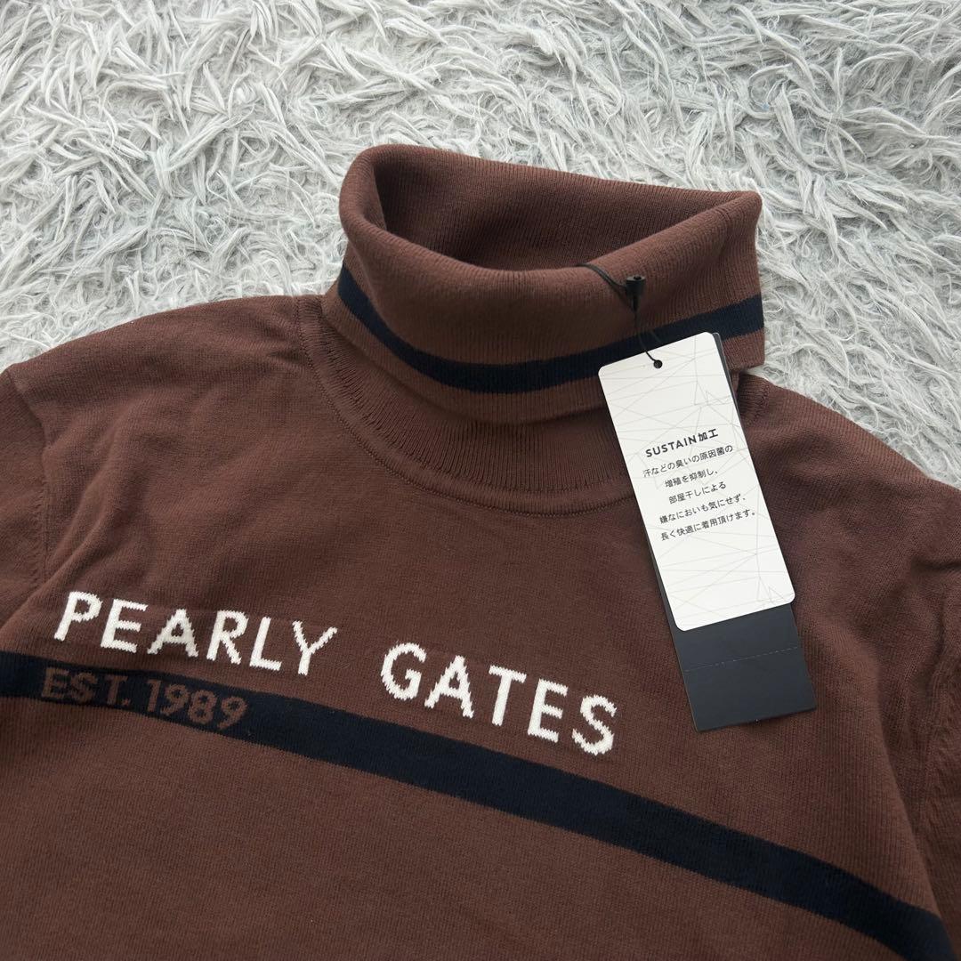 新品　パーリーゲイツ　ニット　セーター　タートルネック　ブラウン　サイズ1