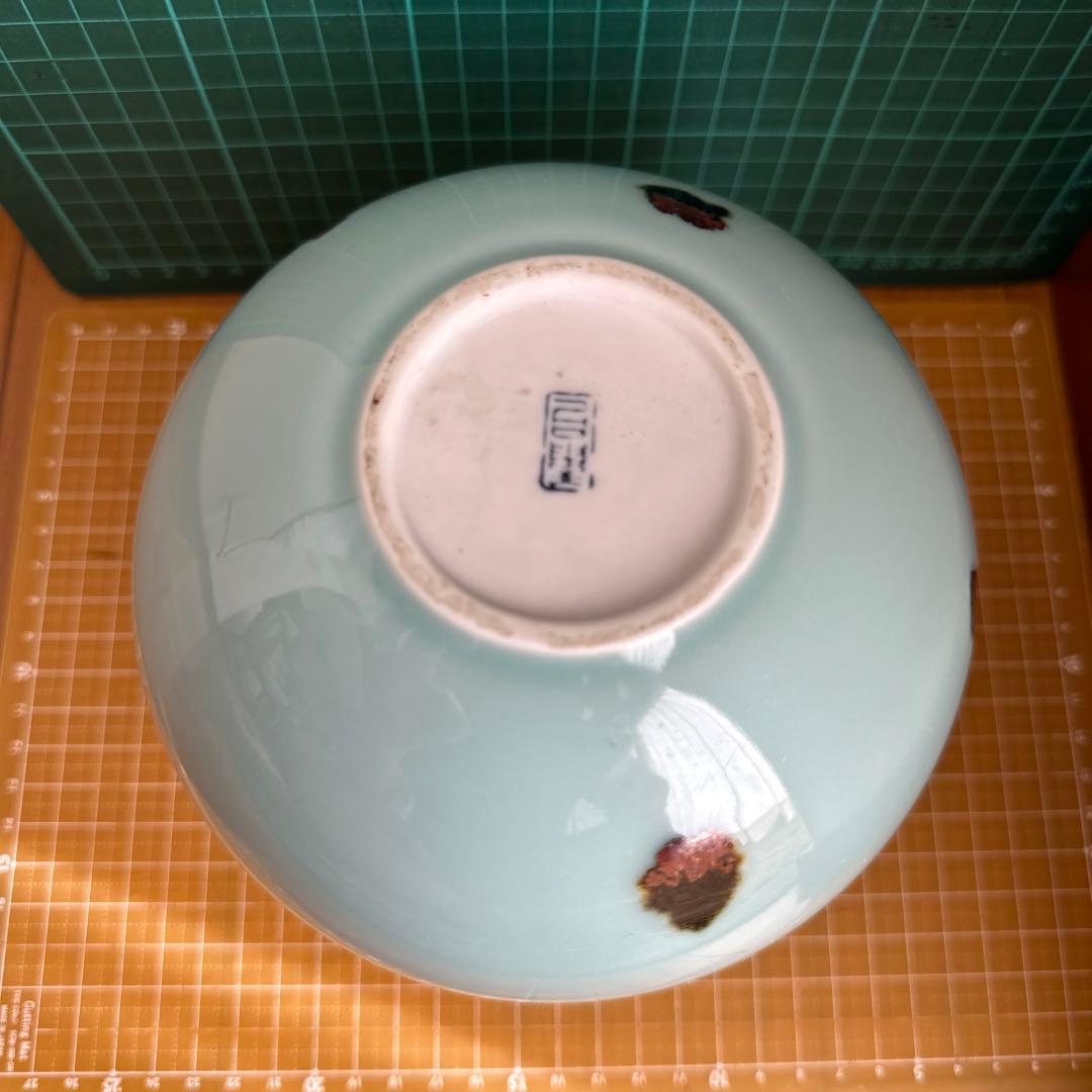 飛青磁の丸花入