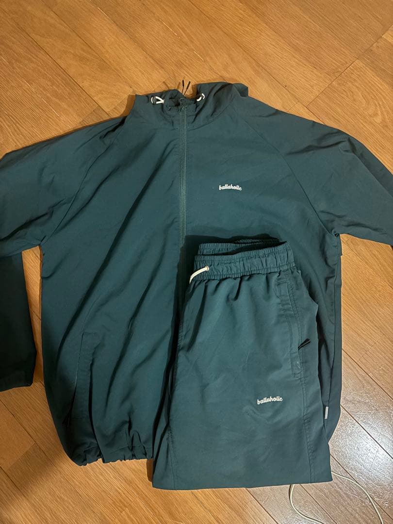 ballaholic ダークグリーン ナイロンジャケット・パンツ セットアップ