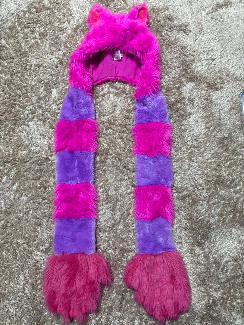 チェシャ猫マフラー　ファンキャップ　ディズニー