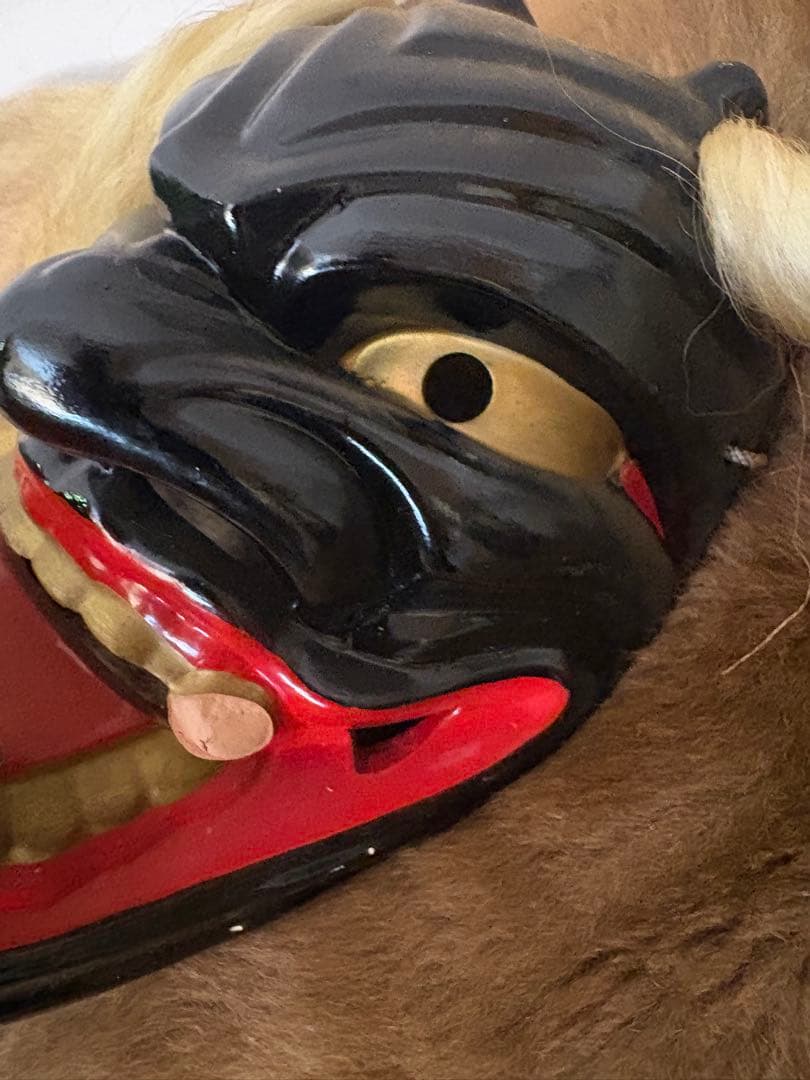 獣の顔 お面 鬼 能面　鬼面　ビンテージ　日本