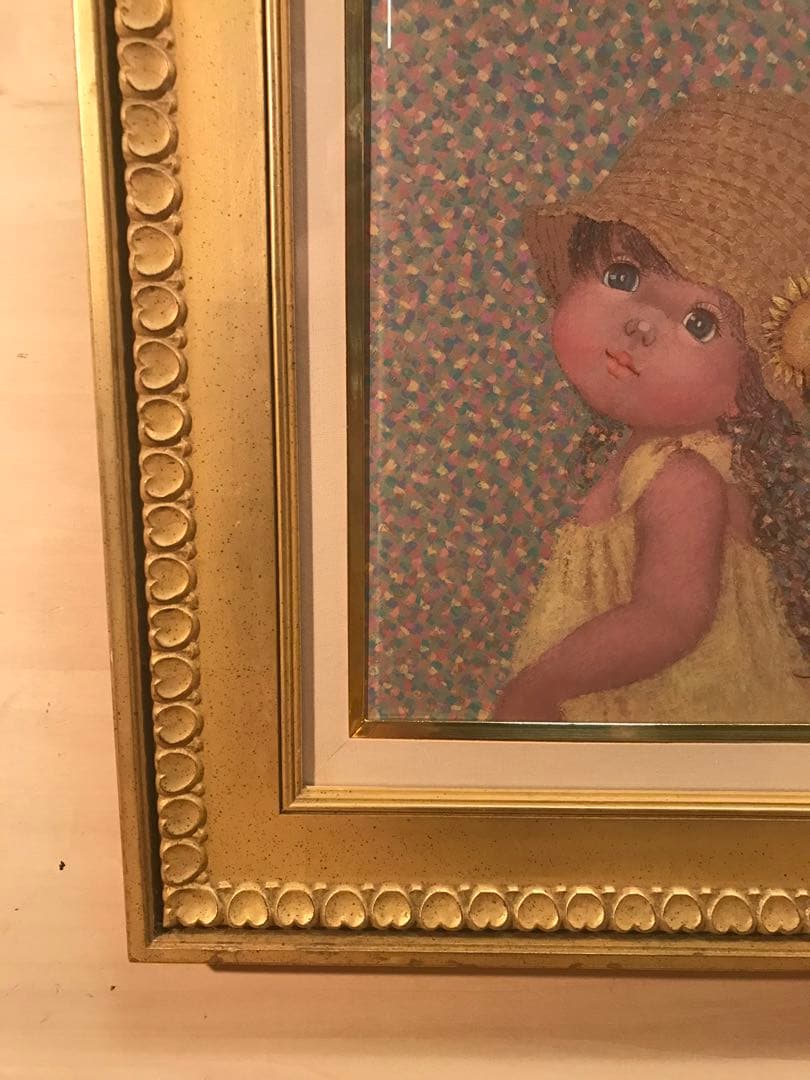 はしぐちみよこ「ひまわりの風」油彩Ｆ３号　画面右下・キャンバス裏に直筆サイン有り