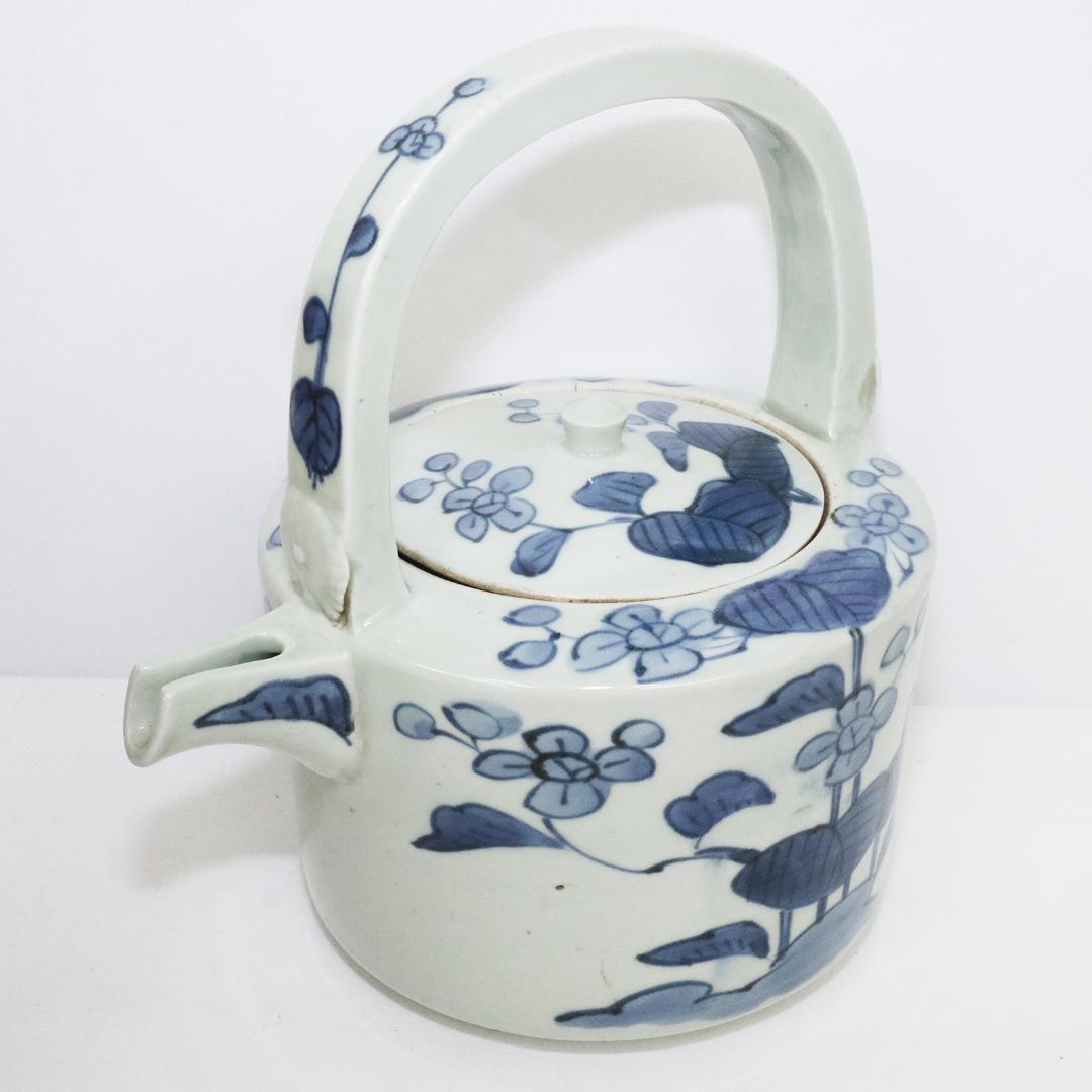 古伊万里　染付 花 蓮子　水注 銚子 酒器