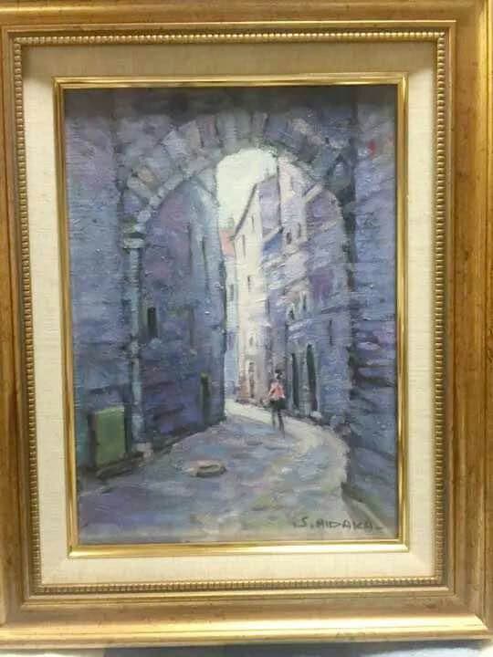 朝陽  油絵肉筆F4F