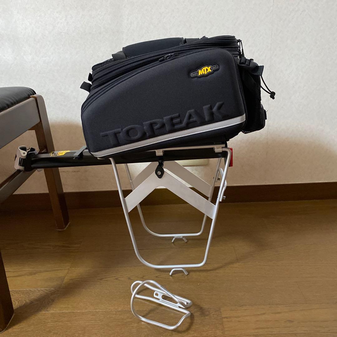 わらびもちTOPEAK MTXバッグ と QR BEAM RACK