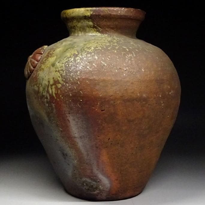 【大名品】◆古丹波 壷 菊花紋 窯印 下賜品◆検）白磁 古信楽 古九谷 古備前