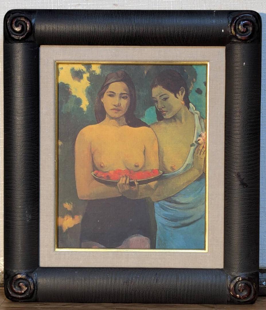 【真作】【複製】複製画　ゴーギャン　ふたりのタヒチの女　美女像　Z69