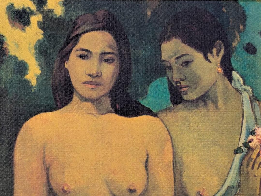 【真作】【複製】複製画　ゴーギャン　ふたりのタヒチの女　美女像　Z69