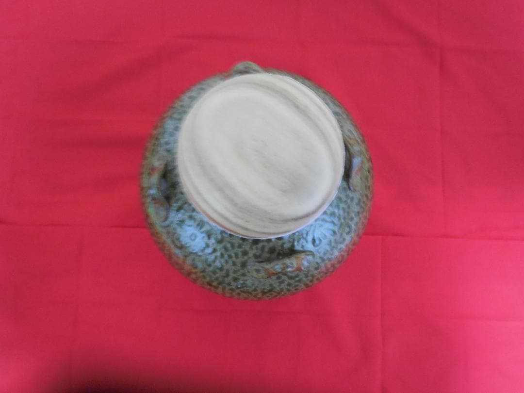 茶道具　　丹波　 清水窯　 四つ耳茶壷　 飾網紐 　紐3本 口紐付