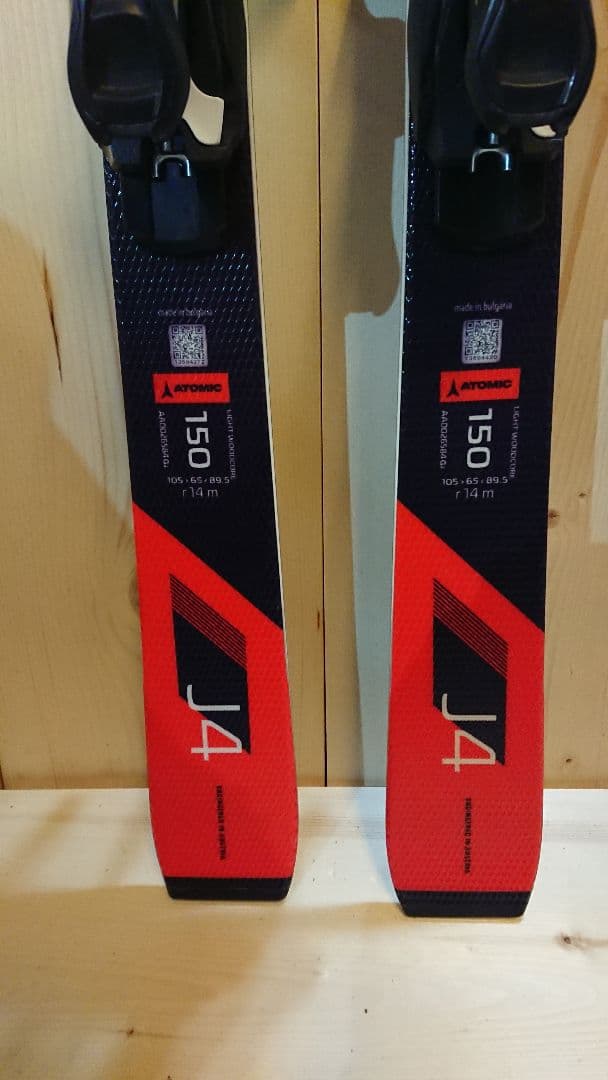 ATOMIC J4 150㎝②簡単調整ビン229～336㎜ アトミックスキー板