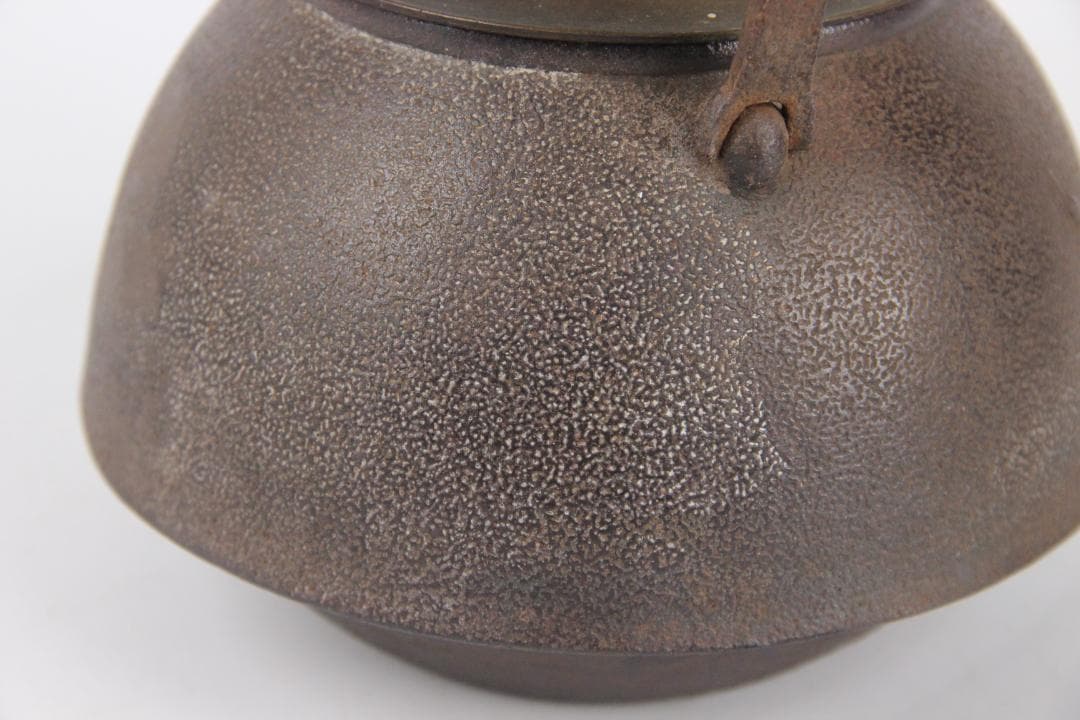 梅樹梅花文 古鉄瓶　鉄瓶　容量約900ml 茶道具　湯沸　煎茶道具 EG21-6