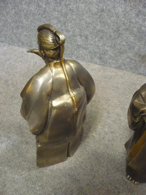 銅製尉と姥置物 [B31574]