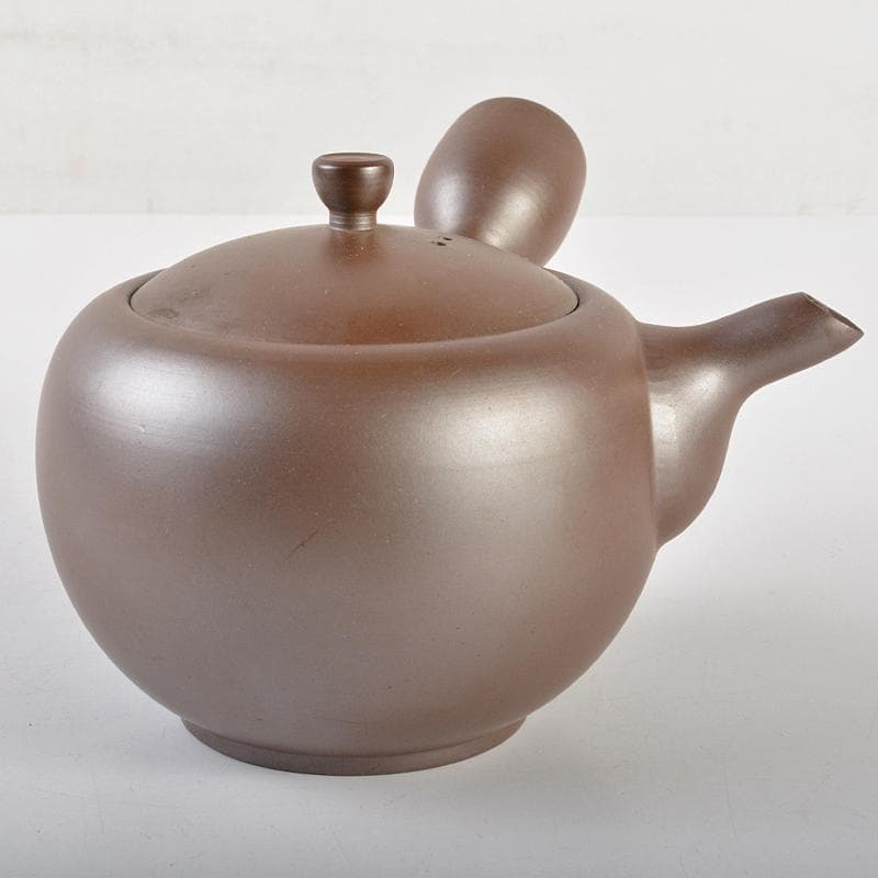 煎茶道具　萬古焼　館正規 作　横手急須　共布共箱　V　R7207