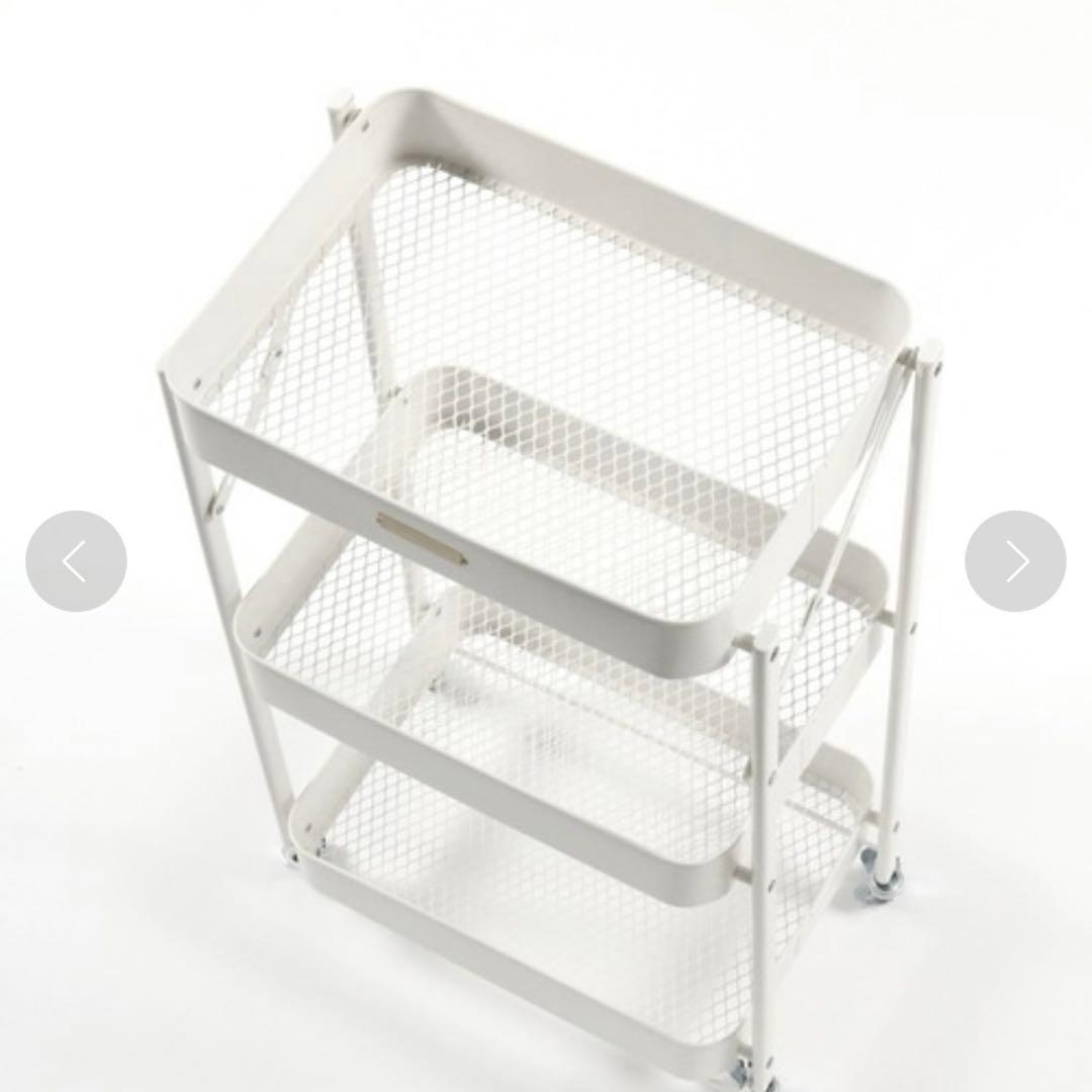 niko and... 折り畳み3段ワゴン ホワイト