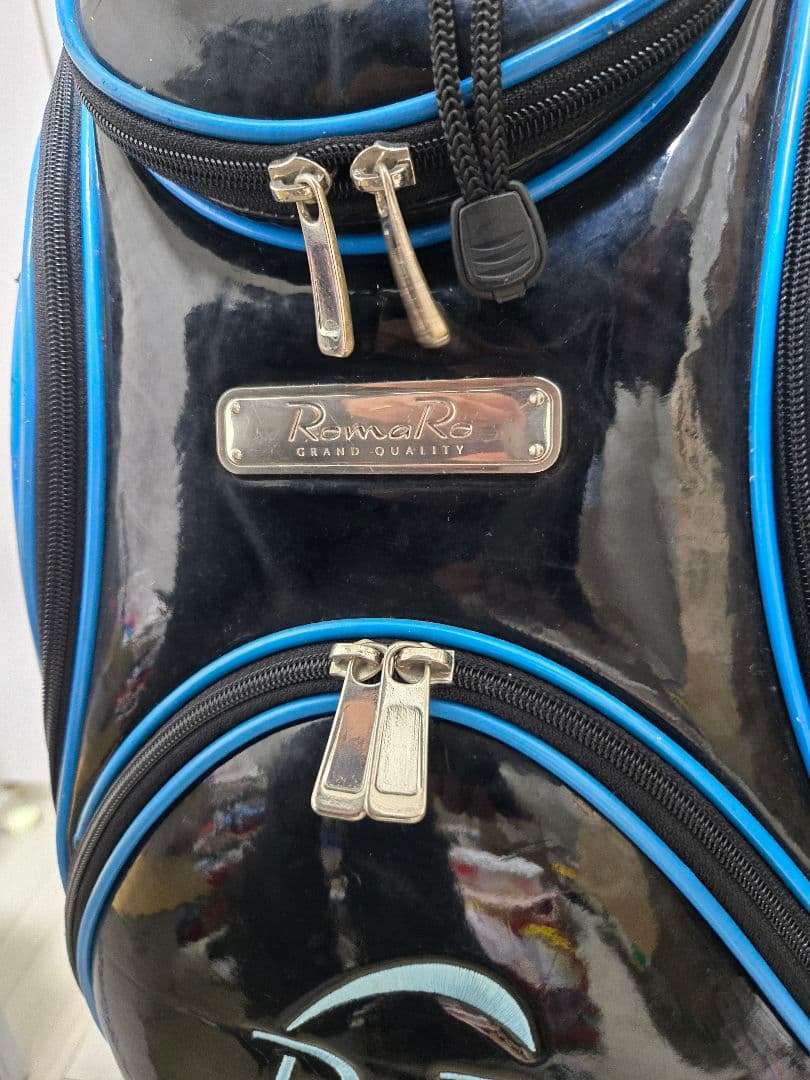 RomaRo キャディバッグ ブルー ブラック エナメル ロマロ