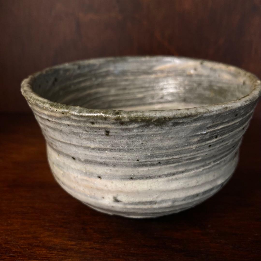 吉田明　刷毛目　三島　小服碗・湯呑　李朝　見事な花三嶋