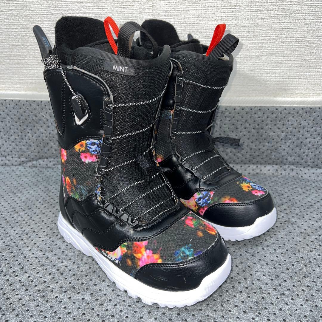 1回使用 23cm 希少 花柄 BURTON MINT AF レースブーツ