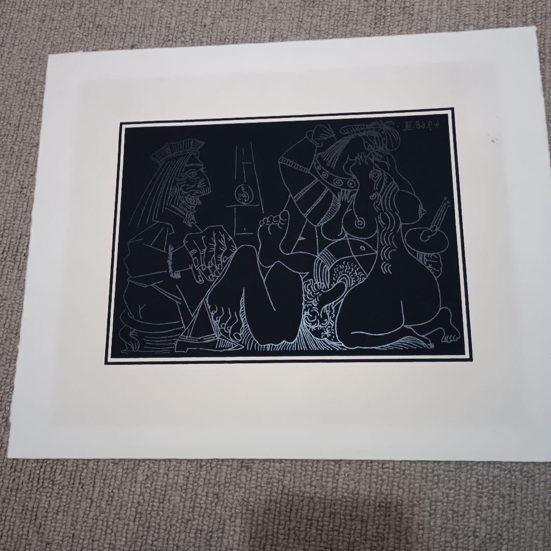 パブロ・ピカソ 347シリーズ 版画　 4.8.69Ⅲ 額サイズ41ｘ36cm