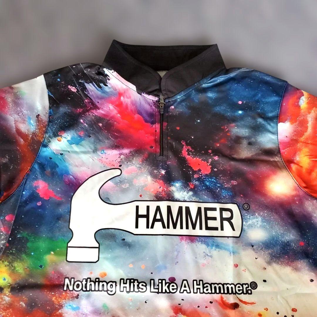 ✨新品✨ハンマー　【M】　宇宙　カラフル　ボウリングウェア