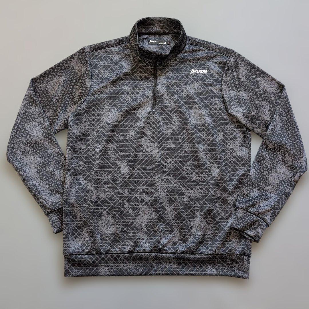 【極美品】スリクソンゴルフ　ハーフジップモックネックシャツ　グレー　LL