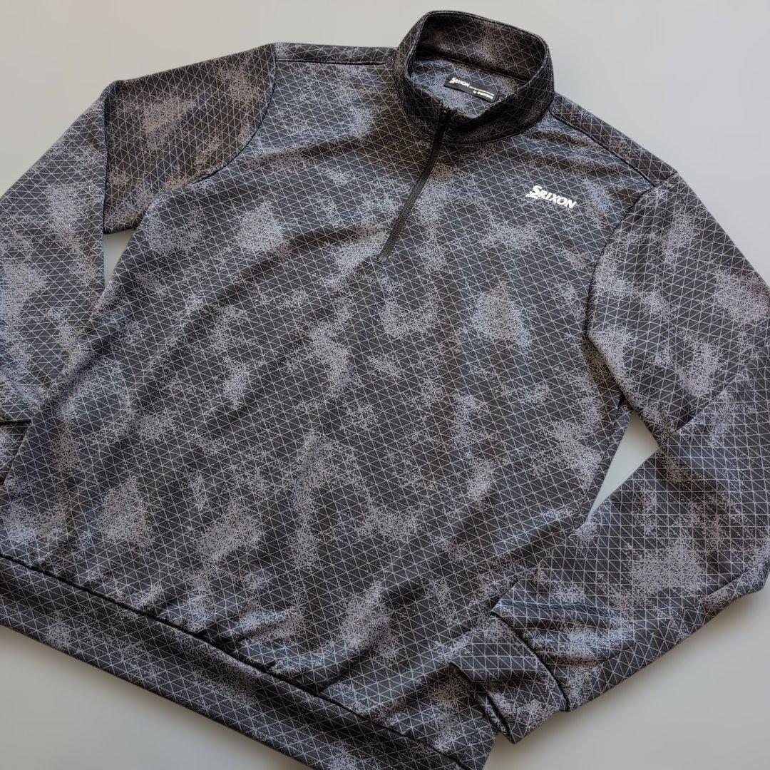 【極美品】スリクソンゴルフ　ハーフジップモックネックシャツ　グレー　LL