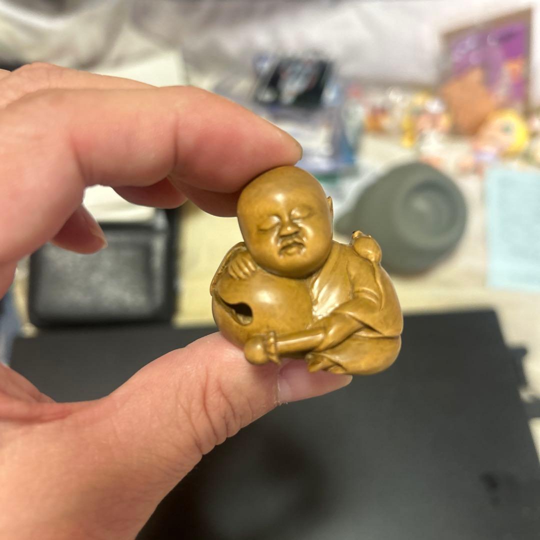 中川忠峰　居眠子坊主　根付　希少