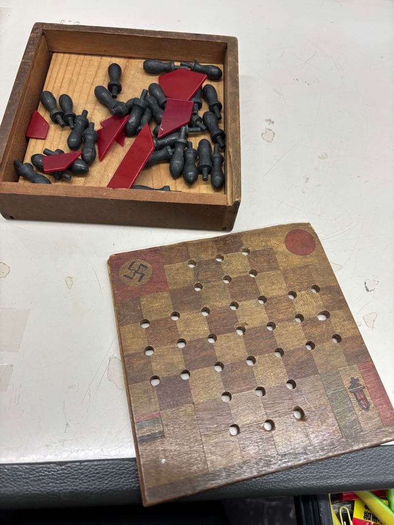 N9886【アンティーク】戦時中のゲーム　木製　おもちゃ