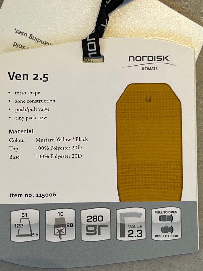 nordisk インフレータブルマット Ven 2.5 ノルディスク