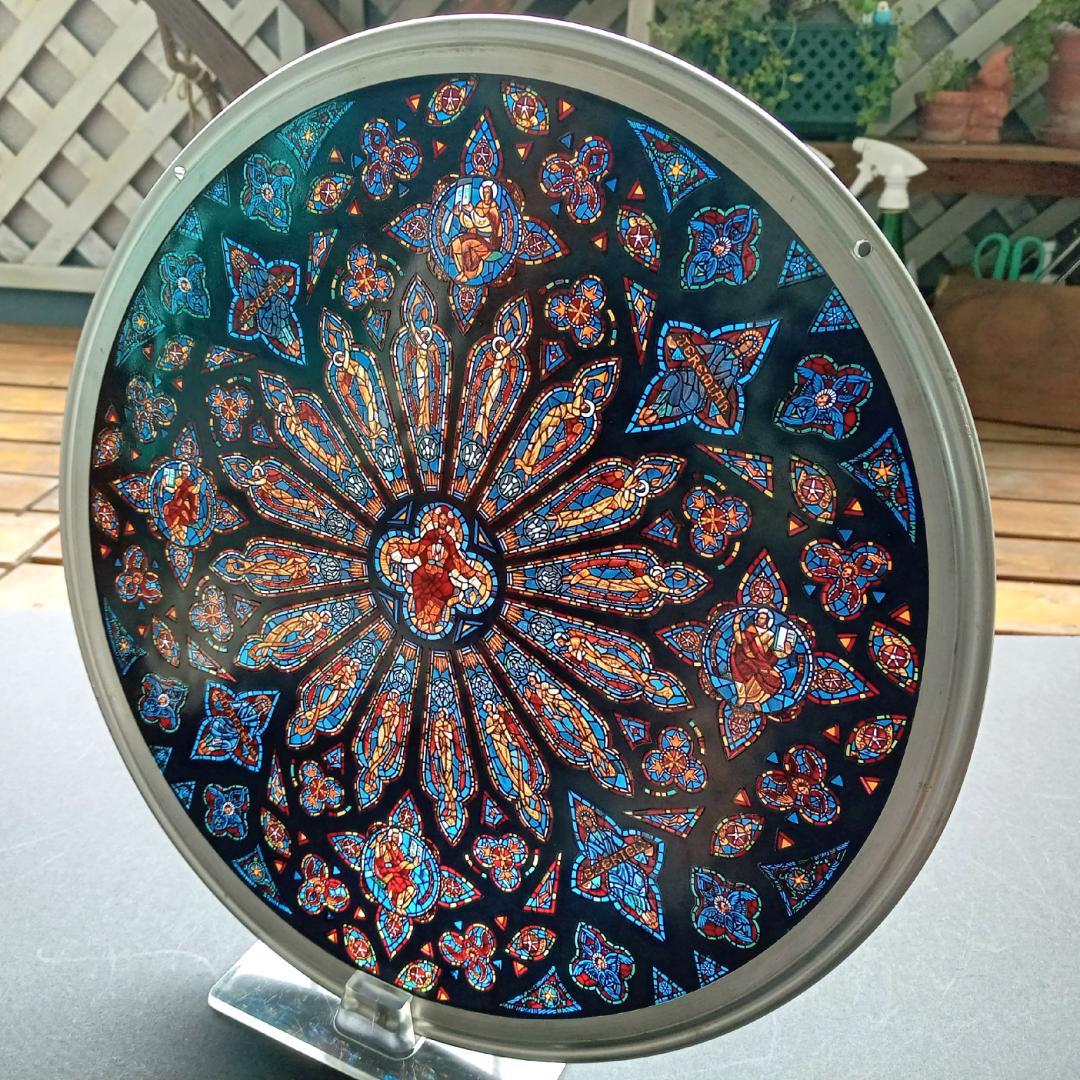 大判セント・ジョン・ザ・ディヴァイン大聖堂ステンドグラス バラ窓グラスマスターズ